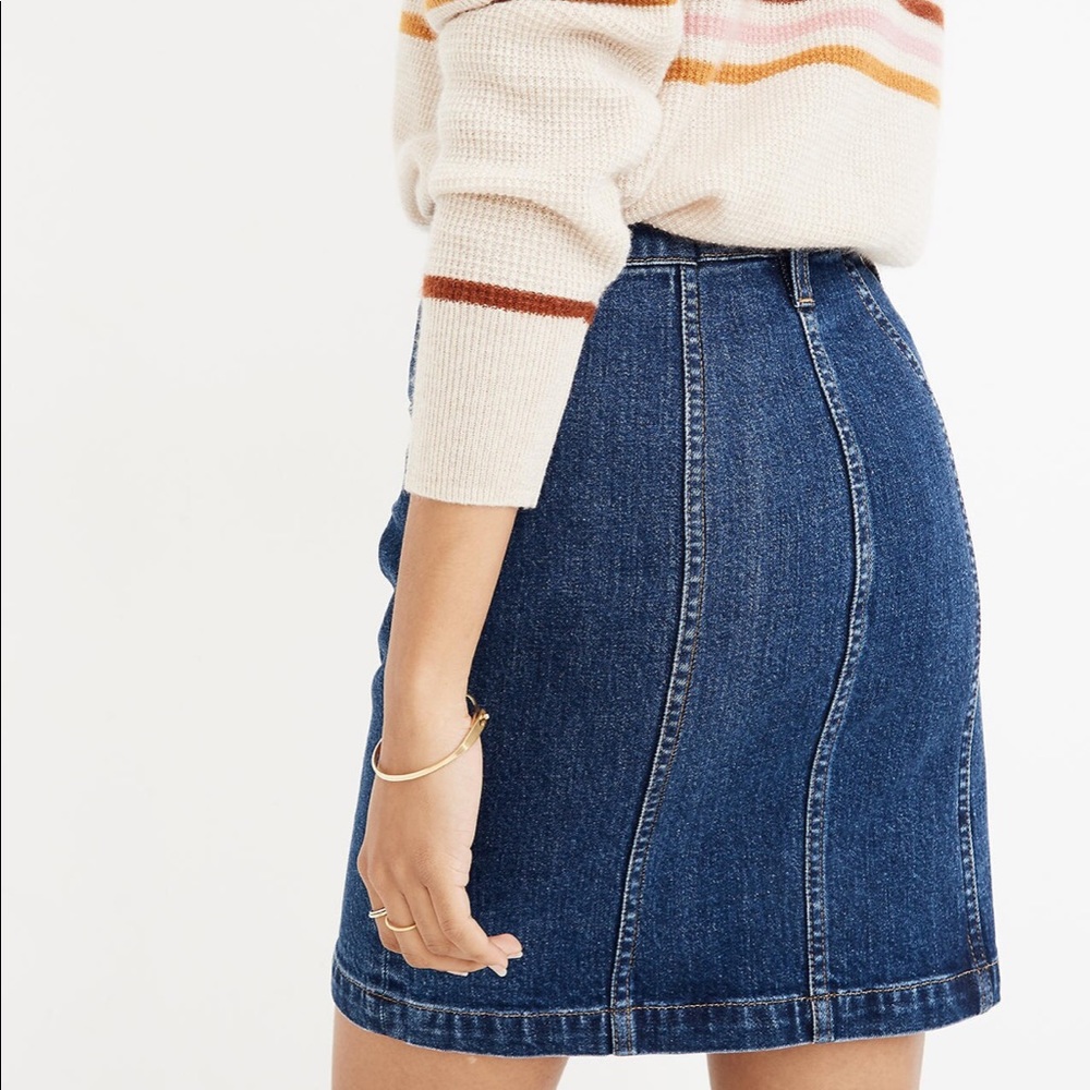 Madewell Stretch Denim Straight Mini Skirt - Picture 2 of 9